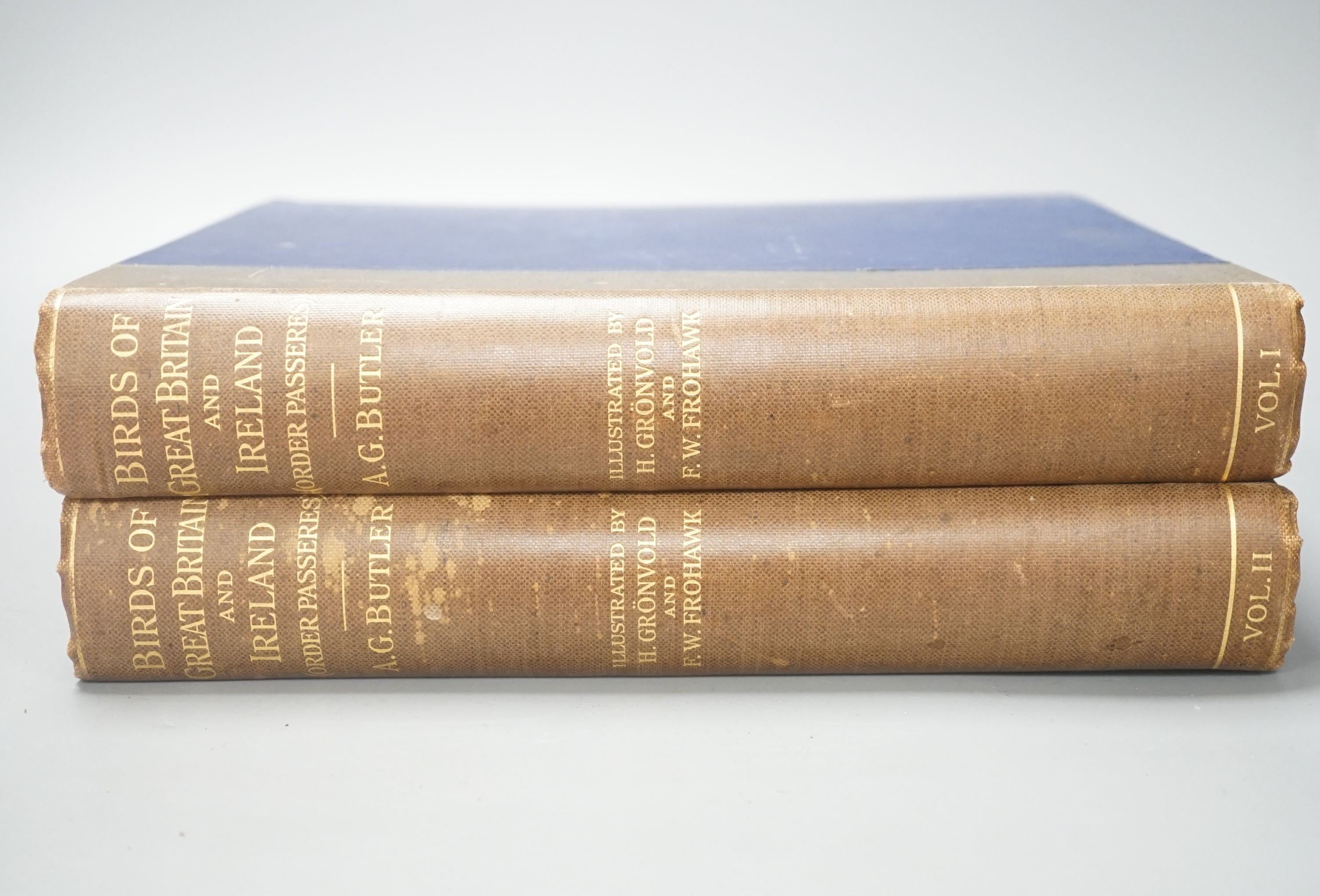 Butler, A.G. Birds of Great Britain & Ireland, Illustrated by H. Gronvold & F.W. Frohawk, 2 Vols
